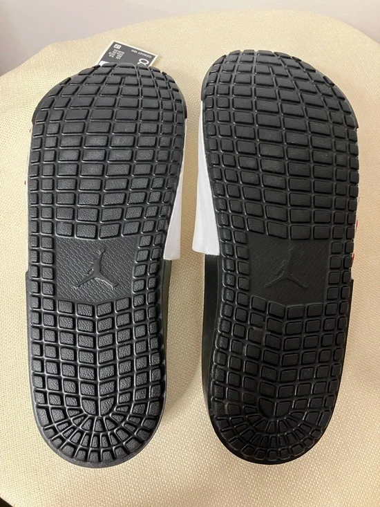 Nike Jordan Nola Slide Sandals W Sz 8   White Black Gym Red - Picture 9 of 12